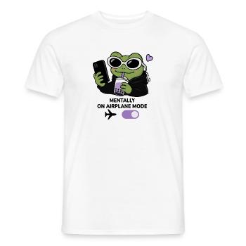 Lunettes de soleil esthétiques Gen Z Frog Boba Kawaii Drôle - T-shirt homme - blanc - Devant - AI Model Male 178 dark (178cm)