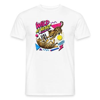 90s Memphis Style Bengal Cats - Men's T-Shirt - white - Front - AI Model Male 178 dark (178cm)