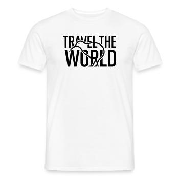Silhouette des oiseaux kiwi : Voyager dans le monde – Minimaliste - T-shirt homme - blanc - Devant - AI Model Male 178 dark (178cm)