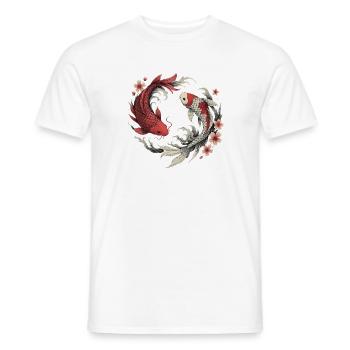 Koi Fish Harmony - Men's T-Shirt - white - Front - AI Model Male 178 dark (178cm)