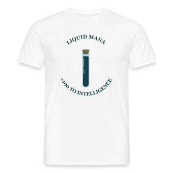 Liquid Mana – +100 Intelligence - Men's T-Shirt - white - Front - AI Model Male 178 dark (178cm)