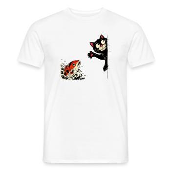 Koi Fish Koi Carp KOI CAT Koi - Men's T-Shirt - white - Front - AI Model Male 178 dark (178cm)