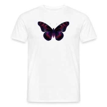 Papillon néon holographique - T-shirt homme - blanc - Devant - AI Model Male 178 dark (178cm)