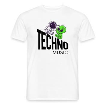 Cosmic Buddy : Astronaute & Alien - T-shirt homme - blanc - Devant - AI Model Male 178 dark (178cm)