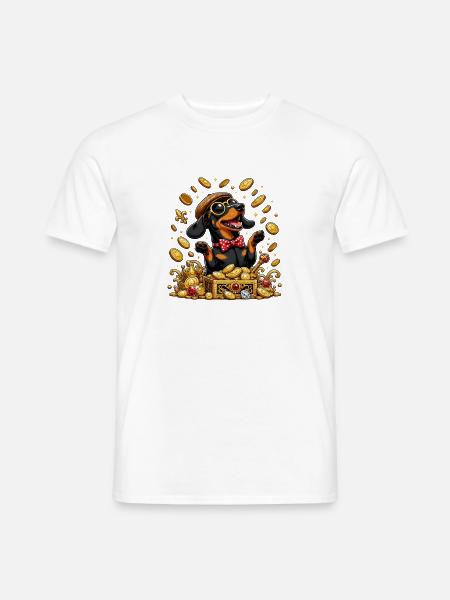 Goldschatz Dackel Deluxe - Männer T-Shirt - Weiß