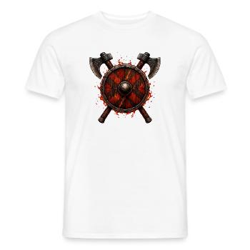 Haches incendiaires de bouclier viking - T-shirt homme - blanc - Devant - AI Model Male 178 dark (178cm)