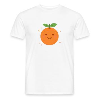 Orange Kawaii Orange – Illustration de fruits sucrés - T-shirt homme - blanc - Devant - AI Model Male 178 dark (178cm)