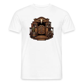 Western Skull Saloon - T-shirt homme - blanc - Devant - AI Model Male 178 dark (178cm)