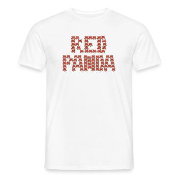 Cartoon red panda typography - Men's T-Shirt - white - Front - AI Model Male 178 dark (178cm)