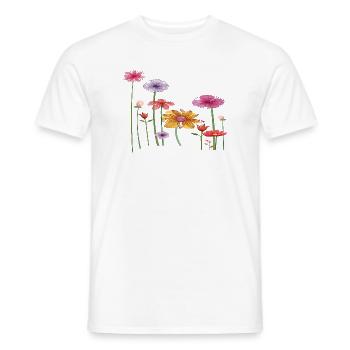 Fleurs sauvages colorées - T-shirt homme - blanc - Devant - AI Model Male 178 dark (178cm)