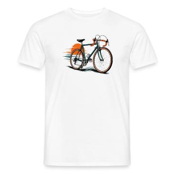 Icône de vélo sur fond ensoleillé - T-shirt homme - blanc - Devant - AI Model Male 178 dark (178cm)