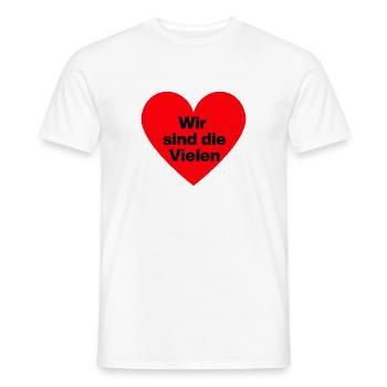 WIR SIND DIE VIELEN, DEMOKRATIE, NIE WIEDER NO AFD - Männer T-Shirt - Weiß - Vorne - AI Model Male 178 dark (178cm)