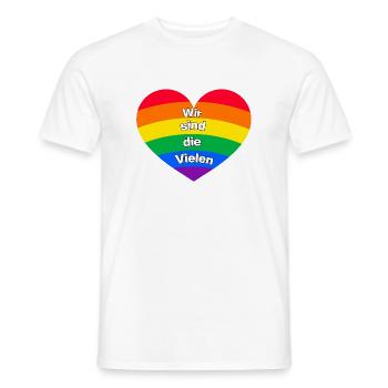 WIR SIND DIE VIELEN, DEMOKRATIE, PRIDE, LGBTQ+ - Männer T-Shirt - Weiß - Vorne - AI Model Male 178 dark (178cm)