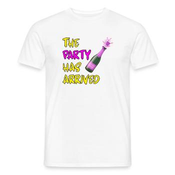 THE PARTY HAS ARRIVED, KANN LOS GEHEN MAUS - Männer T-Shirt - Weiß - Vorne - AI Model Male 178 dark (178cm)