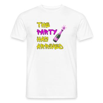 THE PARTY HAS ARRIVED, KANN LOS GEHEN MAUS - Männer T-Shirt - Weiß - Vorne - AI Model Male 178 dark (178cm)