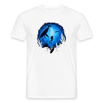 The Ocean Is Calling Deep Sea Diver Whale Shark - Men's T-Shirt - white - Front - AI Model Male 178 dark (178cm)