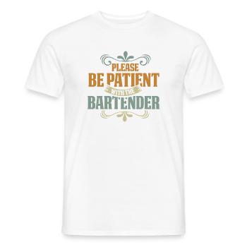 waiter bartender bartender bartender barchef - Men's T-Shirt - white - Front - AI Model Male 178 dark (178cm)