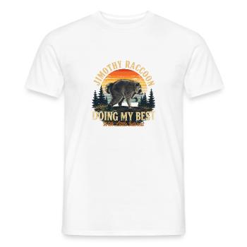 Sarcasme rétro sur les ratons laveurs en train de faire de mon mieux - T-shirt homme - blanc - Devant - AI Model Male 178 dark (178cm)