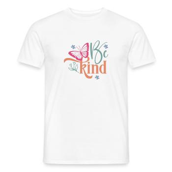 Création florale papillon Be Kind - T-shirt homme - blanc - Devant - AI Model Male 178 dark (178cm)