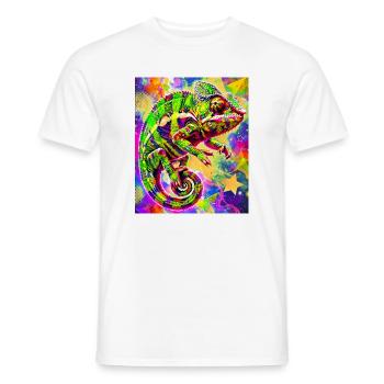 Chamäleon - Männer T-Shirt - Weiß - Vorne - AI Model Male 178 dark (178cm)
