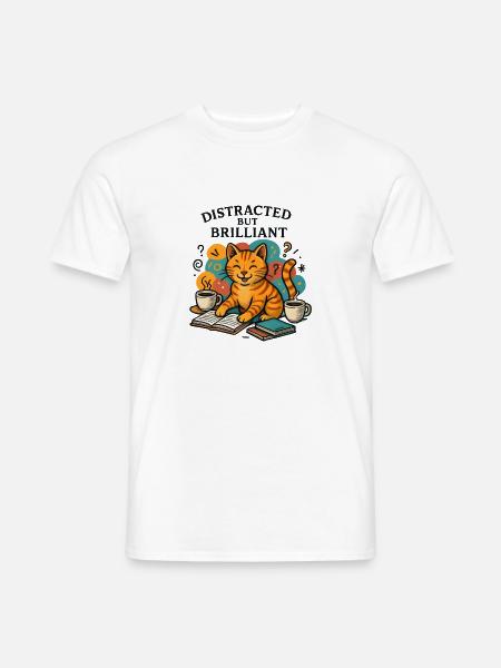 Ablenkung aber brillant Katzenstudium - Männer T-Shirt - Weiß