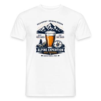 Alpine Expedition Beer Journal - Men's T-Shirt - white - Front - AI Model Male 178 dark (178cm)