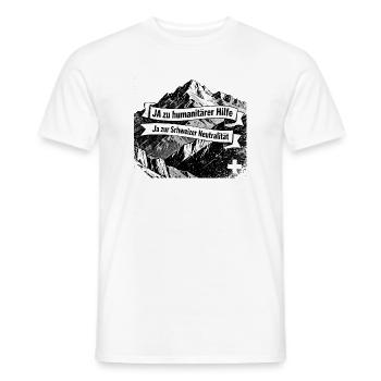 JA zu humanitarer Hilfe - Ja zur Neutralität - Männer T-Shirt - Weiß - Vorne - AI Model Male 178 dark (178cm)