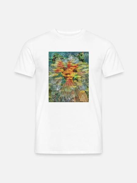 Costa Rica Tropenblätter Collage - Männer T-Shirt - Weiß