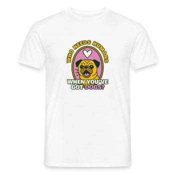Pug Dogs Shirt - Men's T-Shirt - white - Front - AI Model Male 178 dark (178cm)
