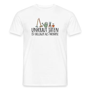 Unkraut jäten ist billiger als Therapie - Männer T-Shirt - Weiß - Vorne - AI Model Male 178 dark (178cm)
