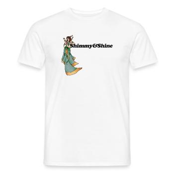 Shimmy Goddess in Green - Men's T-Shirt - white - Front - AI Model Male 178 dark (178cm)