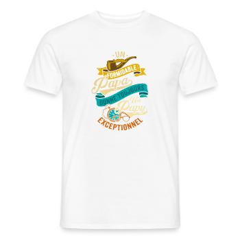 Formidable Papa Papy Exceptionnel Cadeau - T-shirt homme - blanc - Devant - AI Model Male 178 dark (178cm)