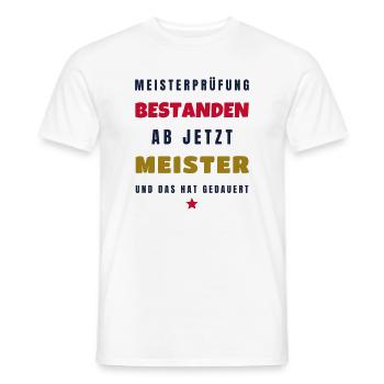 Meisterprüfung bestanden ab jetzt Meister 2026 - Männer T-Shirt - Weiß - Vorne - AI Model Male 178 dark (178cm)