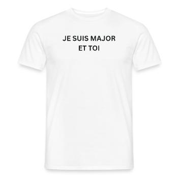 Major super pouvoir homme - T-shirt homme - blanc - Devant - AI Model Male 178 dark (178cm)