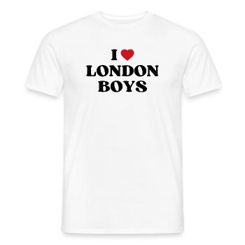 J’aime les garçons de Londres - Spruch - T-shirt homme - blanc - Devant - AI Model Male 178 dark (178cm)
