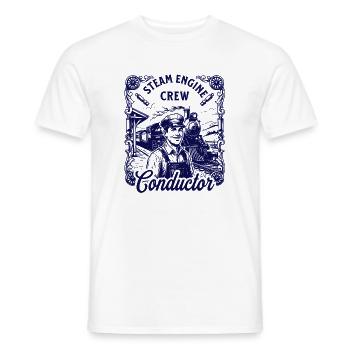 Nostalgie Dampflok Motiv  - Männer T-Shirt - Weiß - Vorne - AI Model Male 178 dark (178cm)