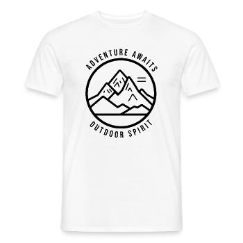 Adventure Awaits Black Outdoor - Men's T-Shirt - white - Front - AI Model Male 178 dark (178cm)