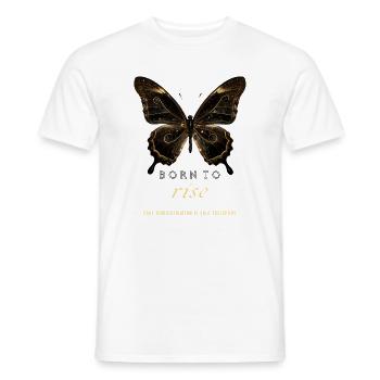 Born to Rise Butterfly Transformation - Men's T-Shirt - white - Front - AI Model Male 178 dark (178cm)