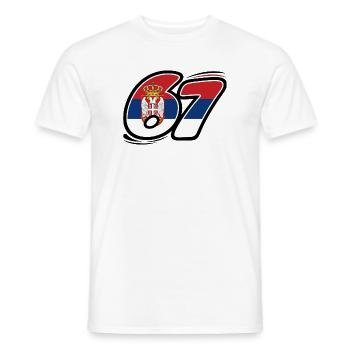 67 Serbia Edition - Men's T-Shirt - white - Front - AI Model Male 178 dark (178cm)