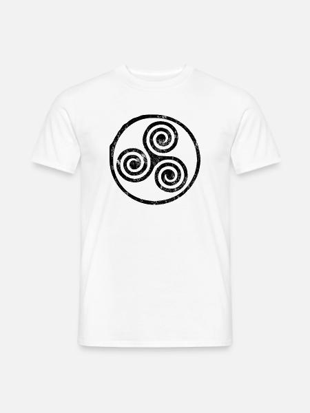 Triskele-Spiralemblem - Männer T-Shirt - Weiß