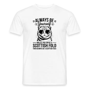 Scottish Folding Cat Scottish Fold Gift - Men's T-Shirt - white - Front - AI Model Male 178 dark (178cm)