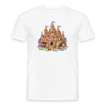 Coquillages de château de sable côtiers - T-shirt homme - blanc - Devant - AI Model Male 178 dark (178cm)