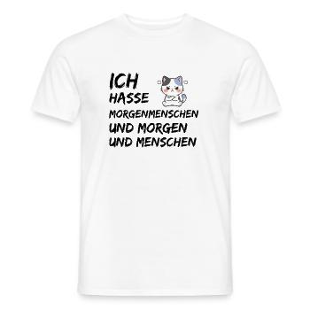 ICH HASSE MORGENMENSCHEN UND MORGEN UND MENSCHEN - Männer T-Shirt - Weiß - Vorne - AI Model Male 178 dark (178cm)