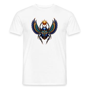 Egyptian Scarab Wing Sun Wreath - Men's T-Shirt - white - Front - AI Model Male 178 dark (178cm)