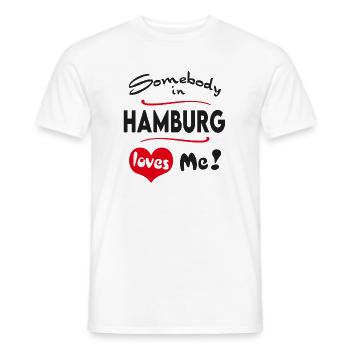 Hamburg Stadt Urban T-Shirt City Heimatliebe Town - Men's T-Shirt - white - Front - AI Model Male 178 dark (178cm)
