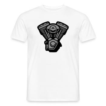 Graphismes du bloc moteur V2 - T-shirt homme - blanc - Devant - AI Model Male 178 dark (178cm)