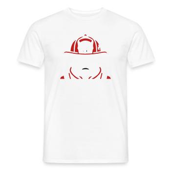 Firefighter Helmet Face Silhouette - Men's T-Shirt - white - Front - AI Model Male 178 dark (178cm)