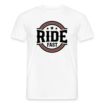 Ride Fast Badge Logo - Men's T-Shirt - white - Front - AI Model Male 178 dark (178cm)