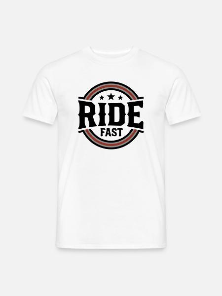 Ride Fast Abzeichen Logo - Männer T-Shirt - Weiß