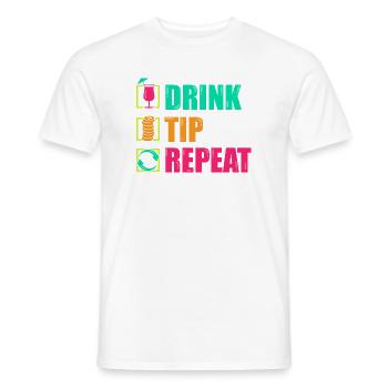 Serveur Barman Barchef - T-shirt homme - blanc - Devant - AI Model Male 178 dark (178cm)